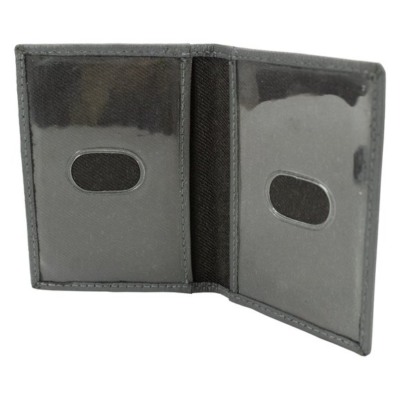 Genuine Leather Credit Crad Case Men Slim Wallet Gray Mini Bifold ID Gift - Picture 9 of 14